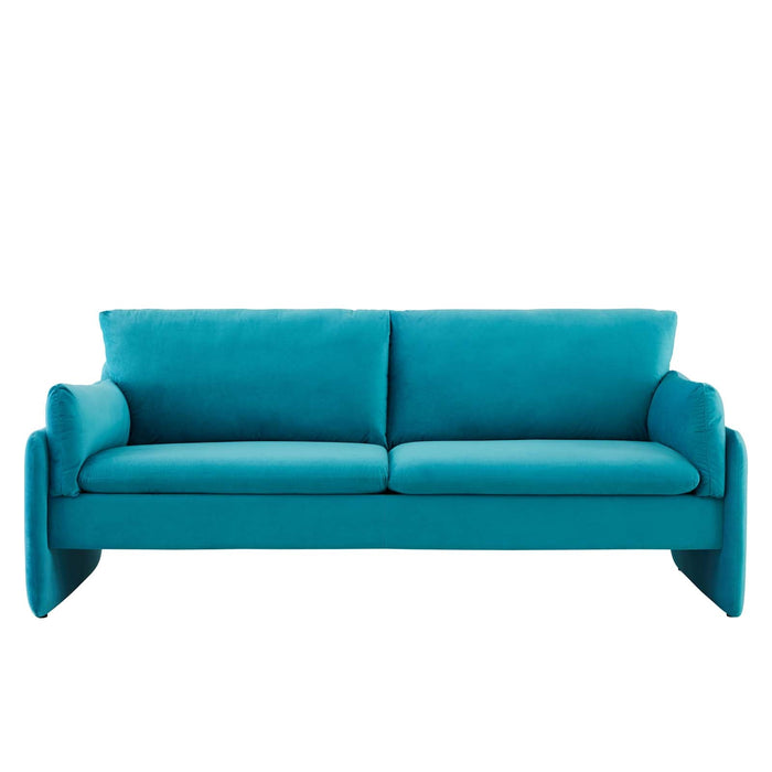 Indicate Performance Velvet Sofa - Modern Glam Design with Stain-Resistant Fabric & Plush Comfort