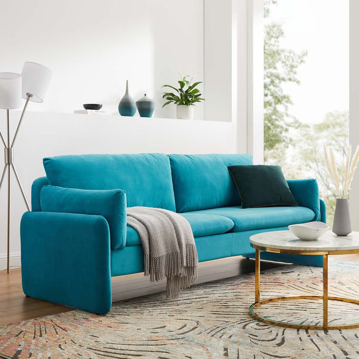 Indicate Performance Velvet Sofa - Modern Glam Design with Stain-Resistant Fabric & Plush Comfort