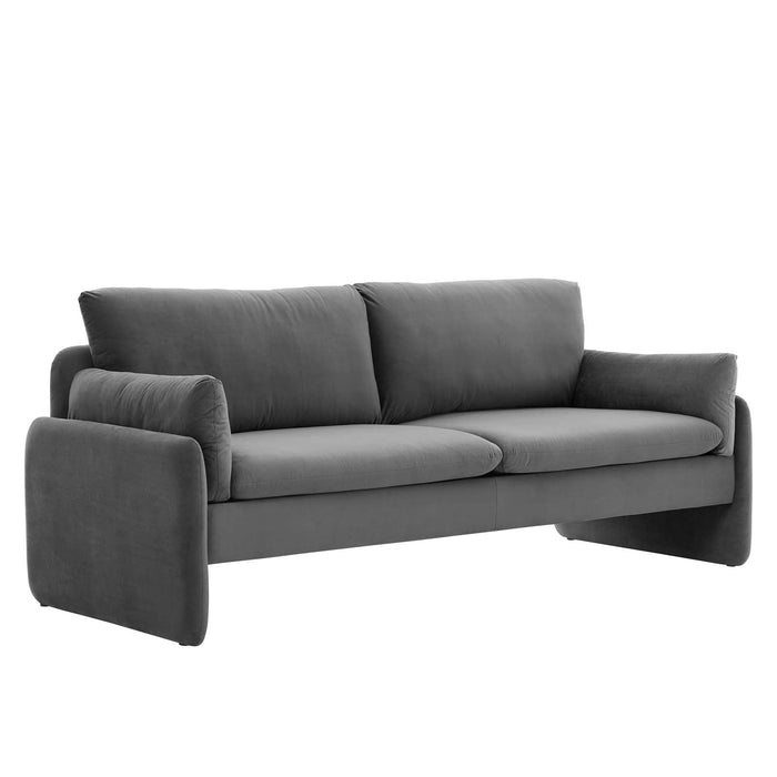 Indicate Performance Velvet Sofa - Modern Glam Design with Stain-Resistant Fabric & Plush Comfort