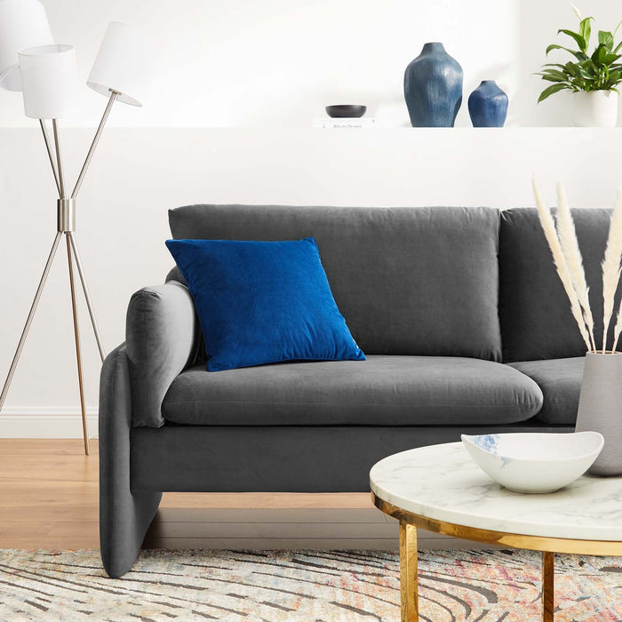 Indicate Performance Velvet Sofa - Modern Glam Design with Stain-Resistant Fabric & Plush Comfort