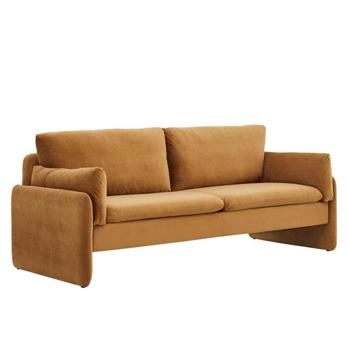 Indicate Performance Velvet Sofa - Modern Glam Design with Stain-Resistant Fabric & Plush Comfort