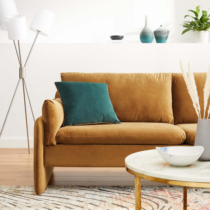 Indicate Performance Velvet Sofa - Modern Glam Design with Stain-Resistant Fabric & Plush Comfort