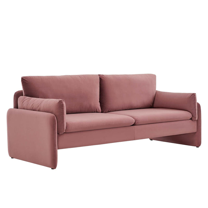 Indicate Performance Velvet Sofa - Modern Glam Design with Stain-Resistant Fabric & Plush Comfort