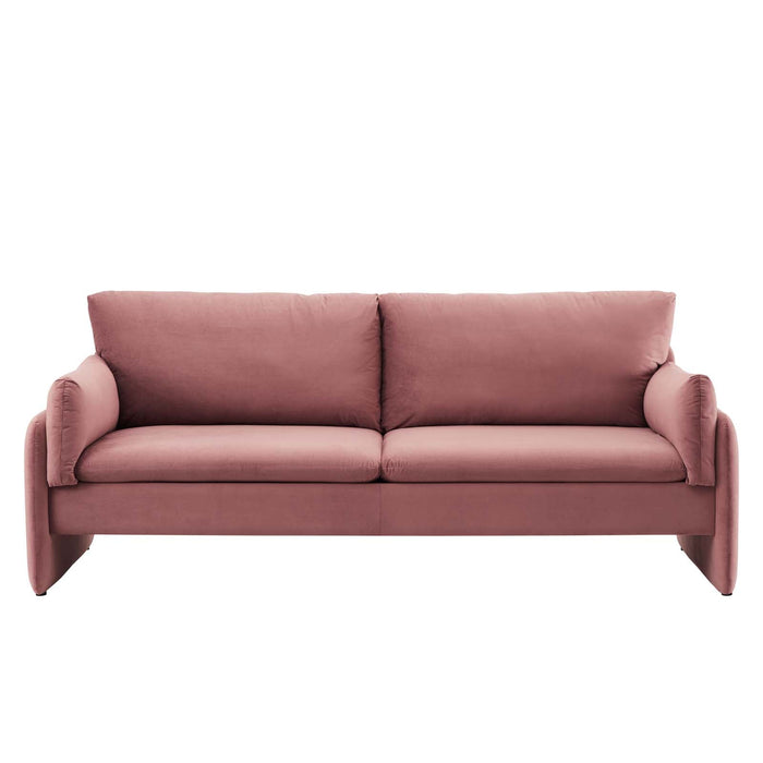 Indicate Performance Velvet Sofa - Modern Glam Design with Stain-Resistant Fabric & Plush Comfort