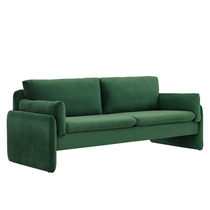 Indicate Performance Velvet Sofa - Modern Glam Design with Stain-Resistant Fabric & Plush Comfort