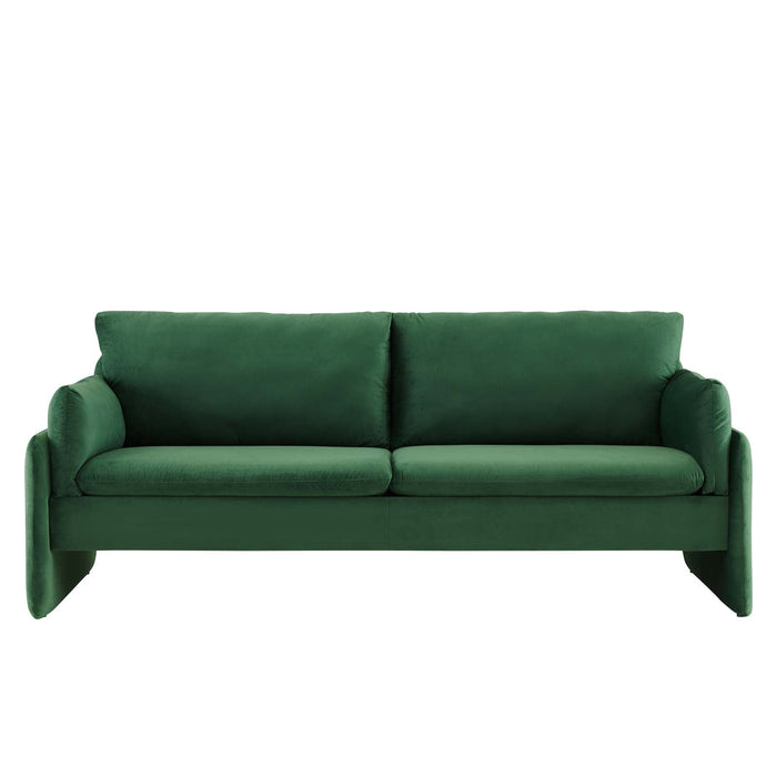 Indicate Performance Velvet Sofa - Modern Glam Design with Stain-Resistant Fabric & Plush Comfort