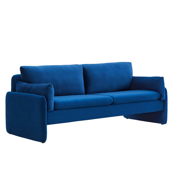 Indicate Performance Velvet Sofa - Modern Glam Design with Stain-Resistant Fabric & Plush Comfort