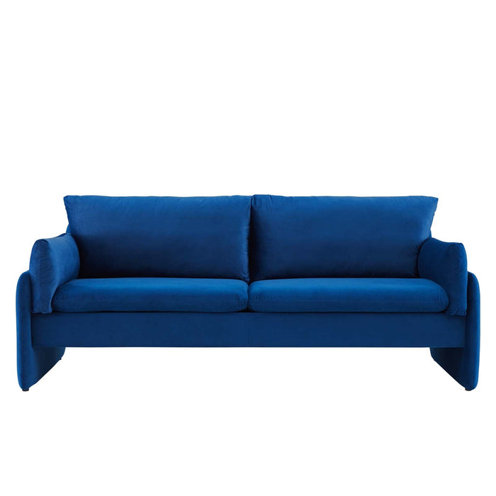 Indicate Performance Velvet Sofa - Modern Glam Design with Stain-Resistant Fabric & Plush Comfort