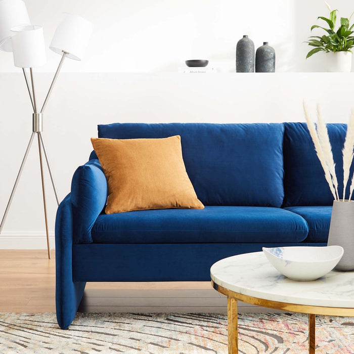 Indicate Performance Velvet Sofa - Modern Glam Design with Stain-Resistant Fabric & Plush Comfort