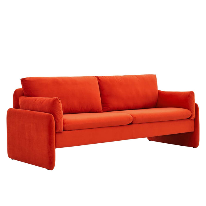 Indicate Performance Velvet Sofa - Modern Glam Design with Stain-Resistant Fabric & Plush Comfort