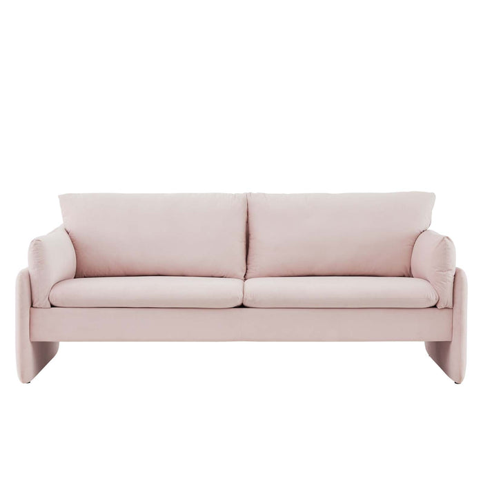 Indicate Performance Velvet Sofa - Modern Glam Design with Stain-Resistant Fabric & Plush Comfort