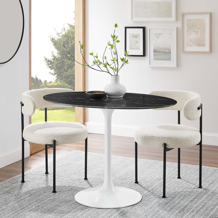 Lippa Oval Artificial Marble Dining Table