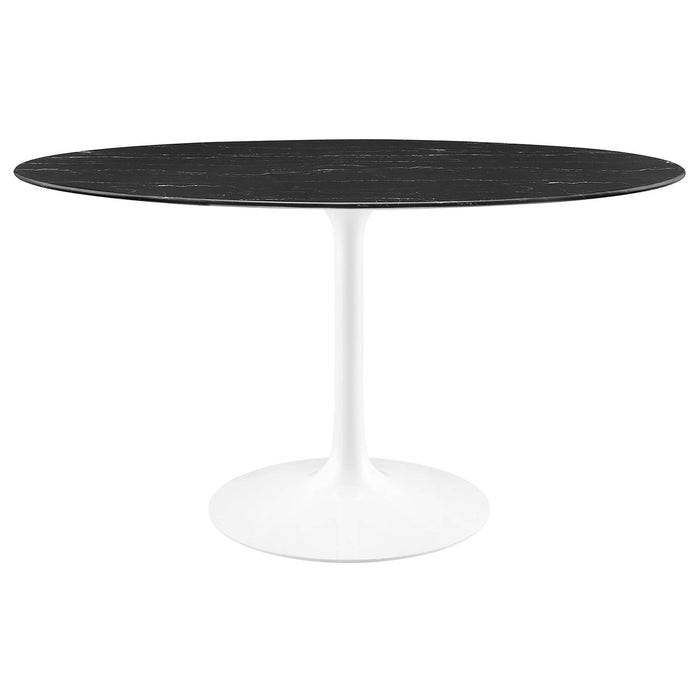 Lippa Oval Artificial Marble Dining Table