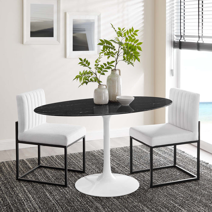 Lippa Oval Artificial Marble Dining Table