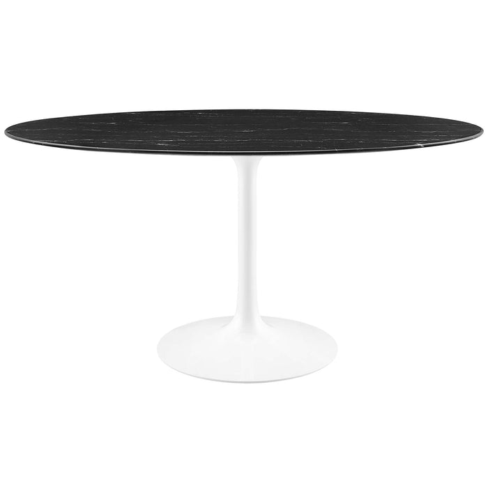 Lippa Oval Artificial Marble Dining Table