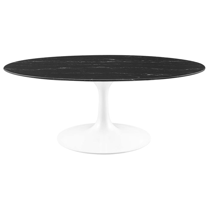 Lippa Oval Artificial Marble Coffee Table