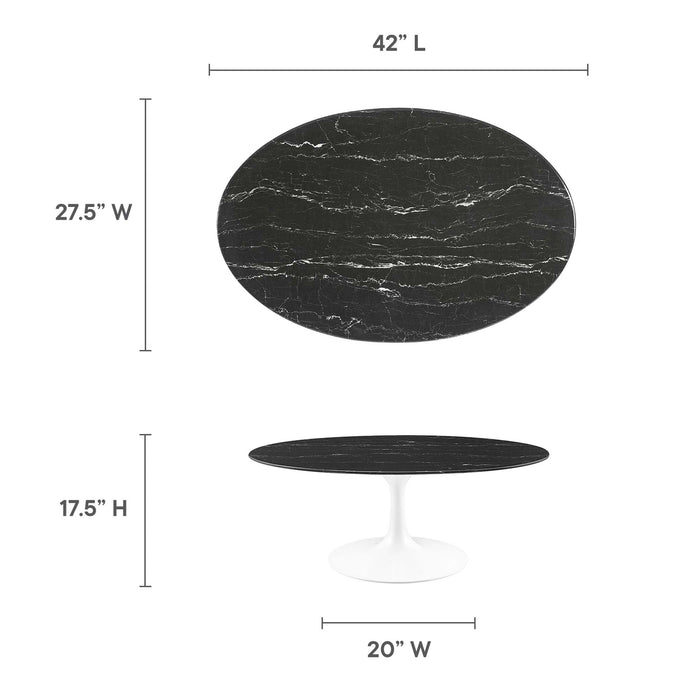 Lippa Oval Artificial Marble Coffee Table