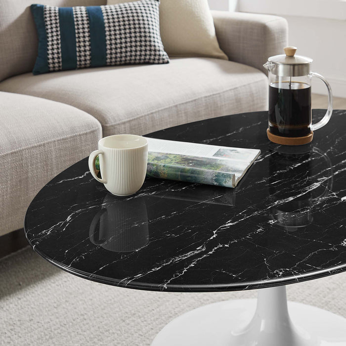 Lippa Oval Artificial Marble Coffee Table