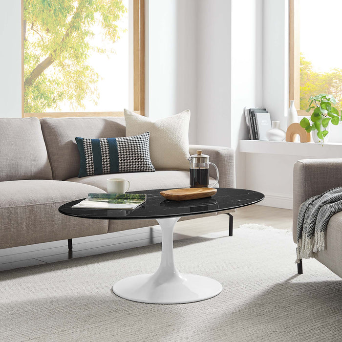 Lippa Oval Artificial Marble Coffee Table