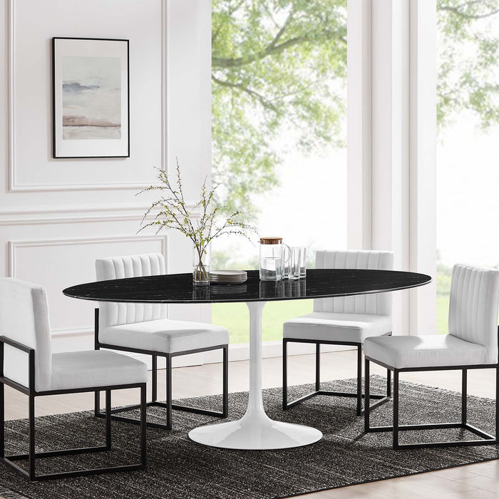 Lippa Oval Artificial Marble Dining Table