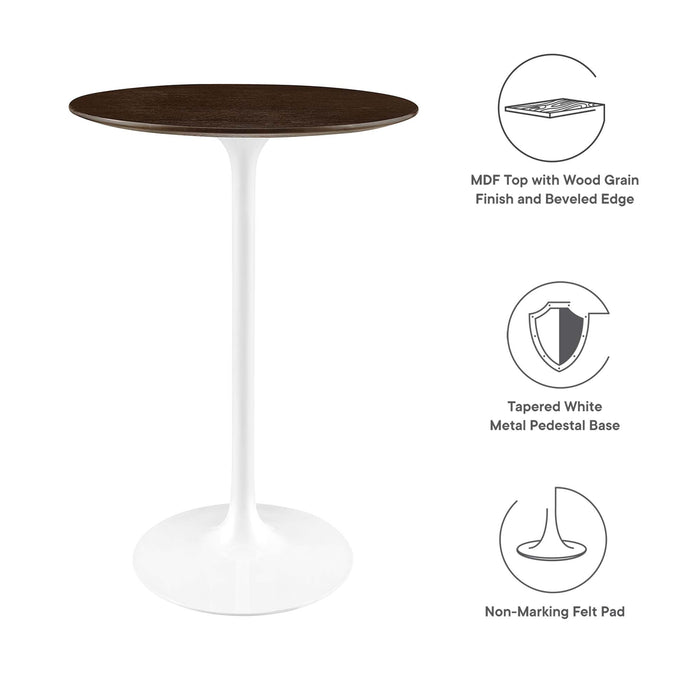 Modway Lippa Round Wood Bar Table Living Room Furniture - View 32
