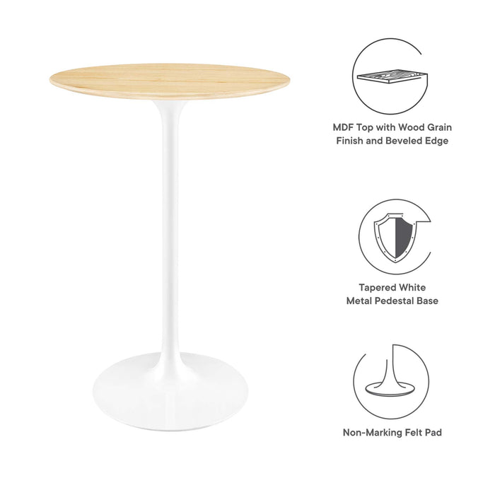 Modway Lippa Round Wood Bar Table Living Room Furniture - View 38