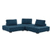 Saunter 3-Piece Tufted Fabric Fabric Sofa Azure
