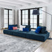 Saunter 3-Piece Tufted Fabric Fabric Sofa Azure