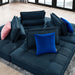Saunter 4-Piece Tufted Fabric Fabric Sectional Sofa Azure