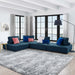 Saunter 4-Piece Tufted Fabric Fabric Sectional Sofa Azure