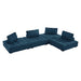 Saunter 4-Piece Tufted Fabric Fabric Sectional Sofa Azure