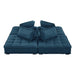 Saunter 4-Piece Tufted Fabric Fabric Sectional Sofa Azure