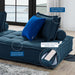 Saunter 4-Piece Tufted Fabric Fabric Sectional Sofa Azure