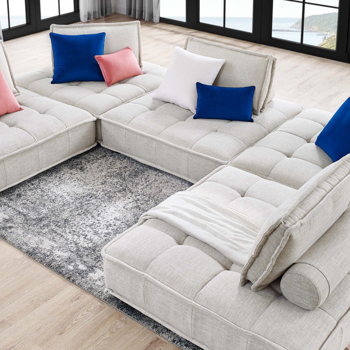 Saunter 5-Piece Tufted Fabric Fabric Sectional Sofa by Modway - accessory view