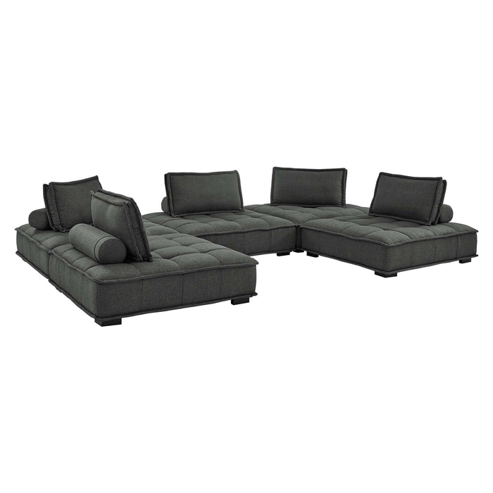 Saunter 5-Piece Tufted Fabric Fabric Sectional Sofa by Modway - view 20