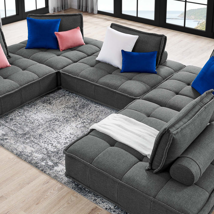 Saunter 5-Piece Tufted Fabric Fabric Sectional Sofa by Modway - view 22