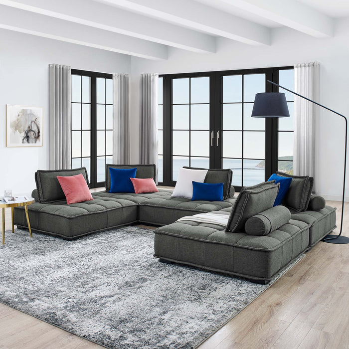 Saunter 5-Piece Tufted Fabric Fabric Sectional Sofa by Modway - view 19
