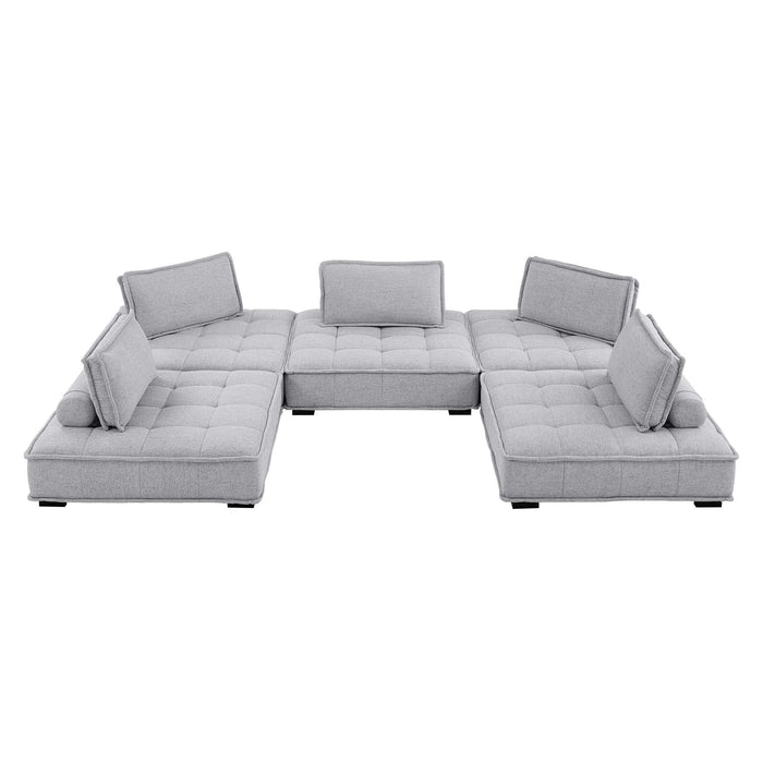 Saunter 5-Piece Tufted Fabric Fabric Sectional Sofa sectional sofa detail close-up