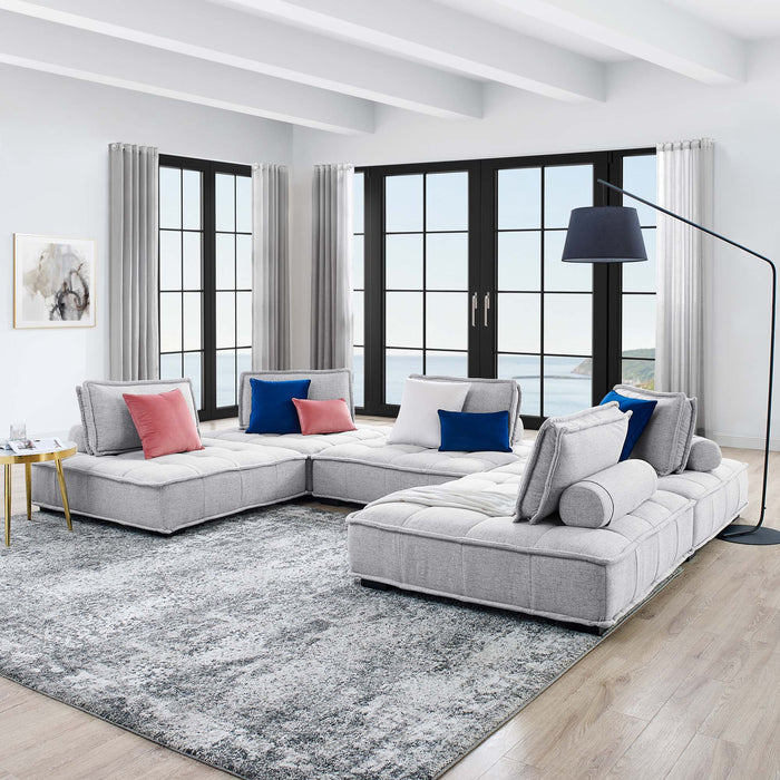 Saunter 5-Piece Tufted Fabric Fabric Sectional Sofa by Modway - view 28