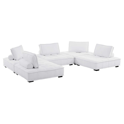 Saunter 5-Piece Tufted Fabric Fabric Sectional Sofa sectional sofa angle view
