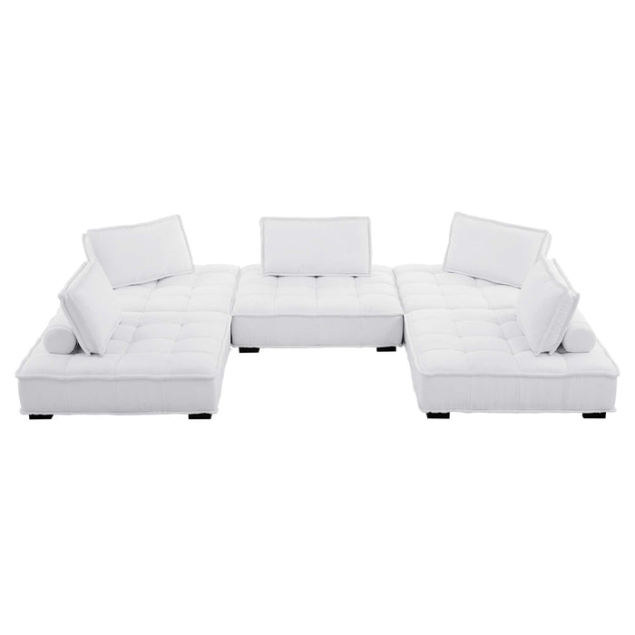 Saunter 5-Piece Tufted Fabric Fabric Sectional Sofa sectional sofa detail close-up