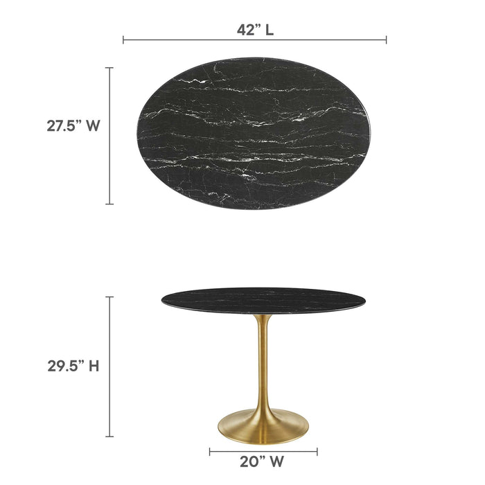 Lippa Oval Artificial Marble Dining Table