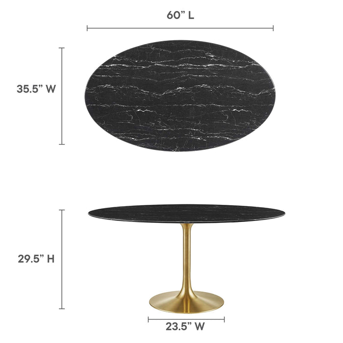 Lippa Oval Artificial Marble Dining Table