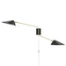 Modway Journey 2-Light Swing Arm Wall Sconce in Black - Side View