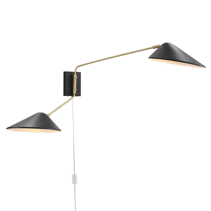 Modway Journey 2-Light Swing Arm Wall Sconce - Dimensions