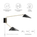 Modway Journey 2-Light Swing Arm Wall Sconce in Black - Detail View