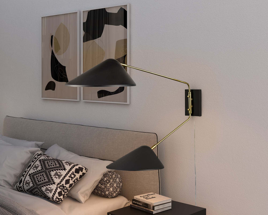 Modway Journey 2-Light Swing Arm Wall Sconce - Close-Up