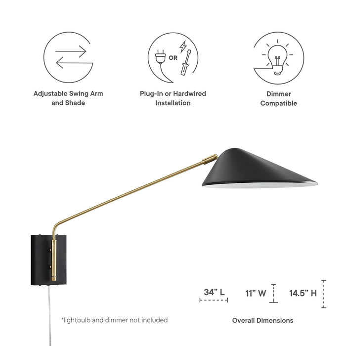 Journey 24" Swing Arm Wall Sconce - detail close-up