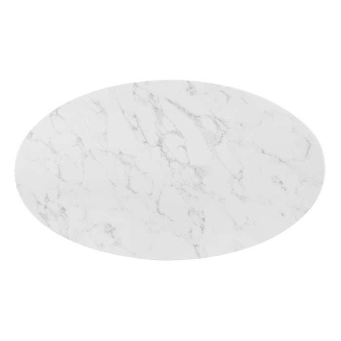 Tupelo 48" Oval Artificial Marble Dining Table