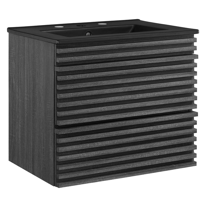 Render Wall-Mount Bathroom Vanity with Black Basin Included